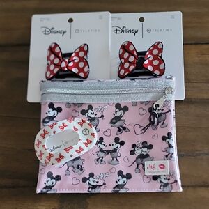 Minnie Mouse Valentine Makeup Junkie & Teleties Clips Set NWT